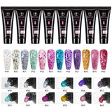 15ml gel nail polish extension tools with diamond glitter