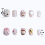 Length measurements for kawaii 3D animal & magical star-themed press-on nails