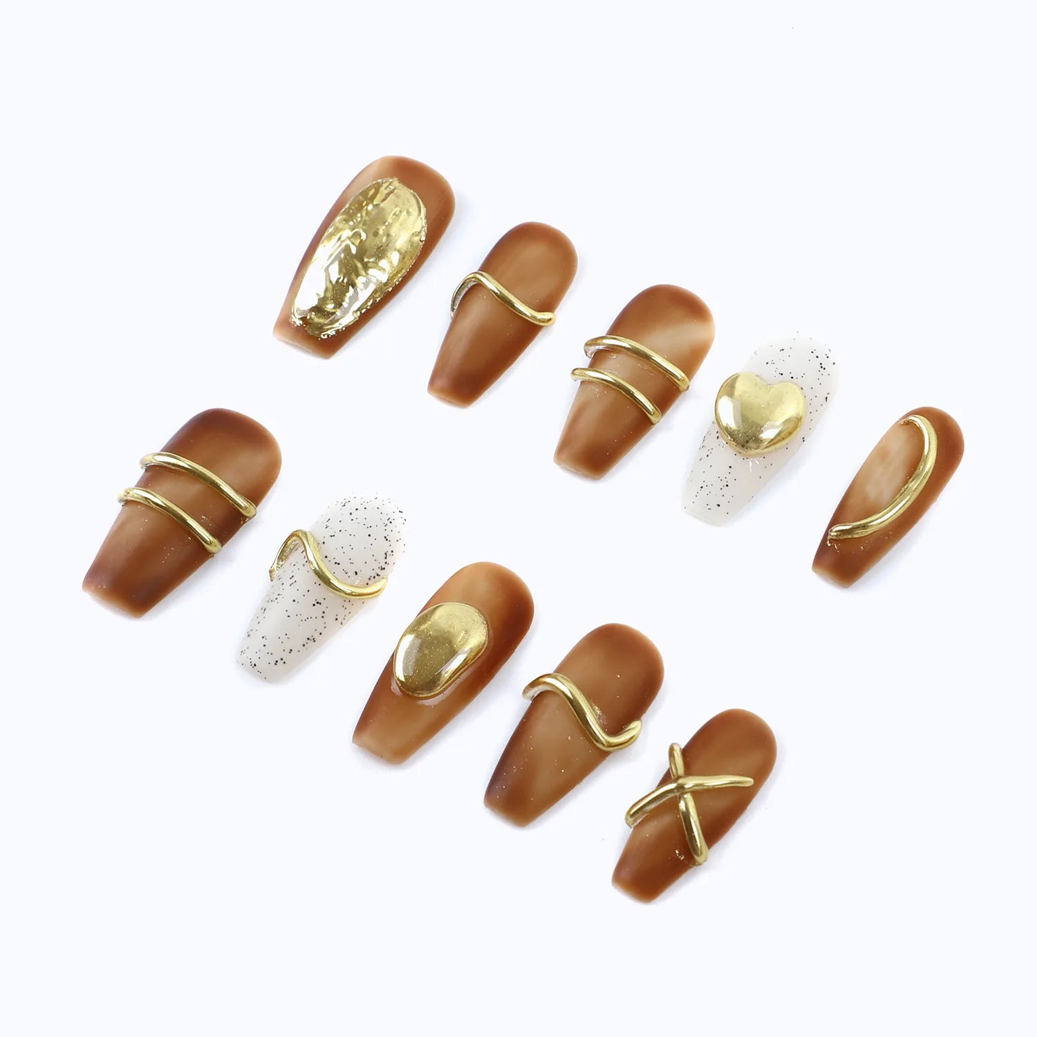 Elegant manicure from the side view, suitable for daily use in autumn and winter,