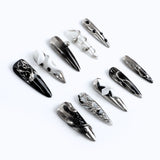 Press on Nails from the right side, showing the clear nail shape and delicate design