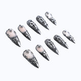 Punk rock aesthetic or gothic nail style