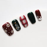 Press-on nails from the left side, showing the clear nail shape and the exquisite 3D nail design.