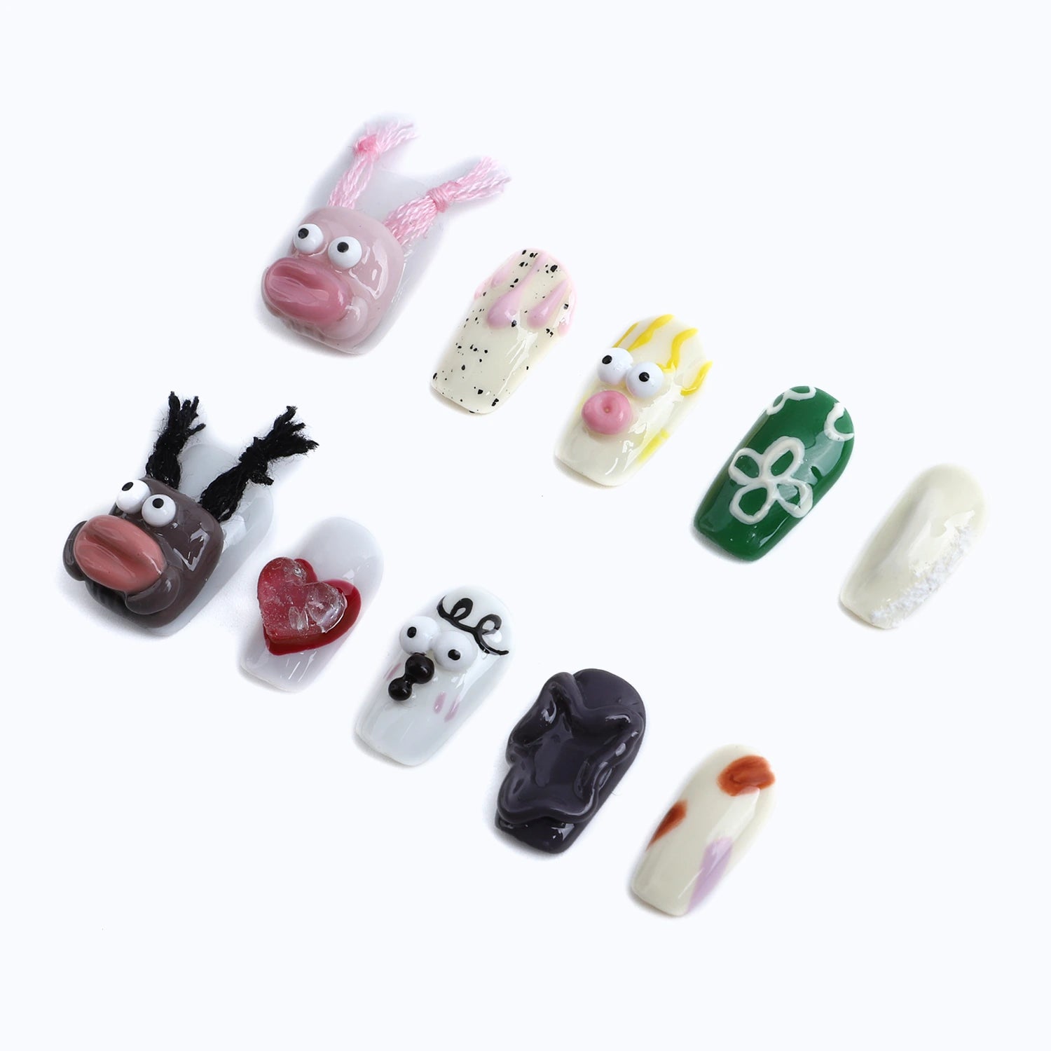 From bright colors to fun characters, press-on nails come in all kinds of quirky designs.