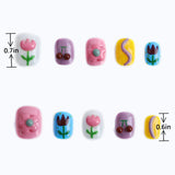Length measurements for whimsical floral & fruit 3D nail art press-on nails
