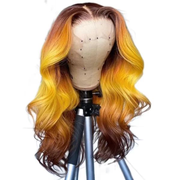 Ombre yellow wholesale 13x6 lace frontal wig.