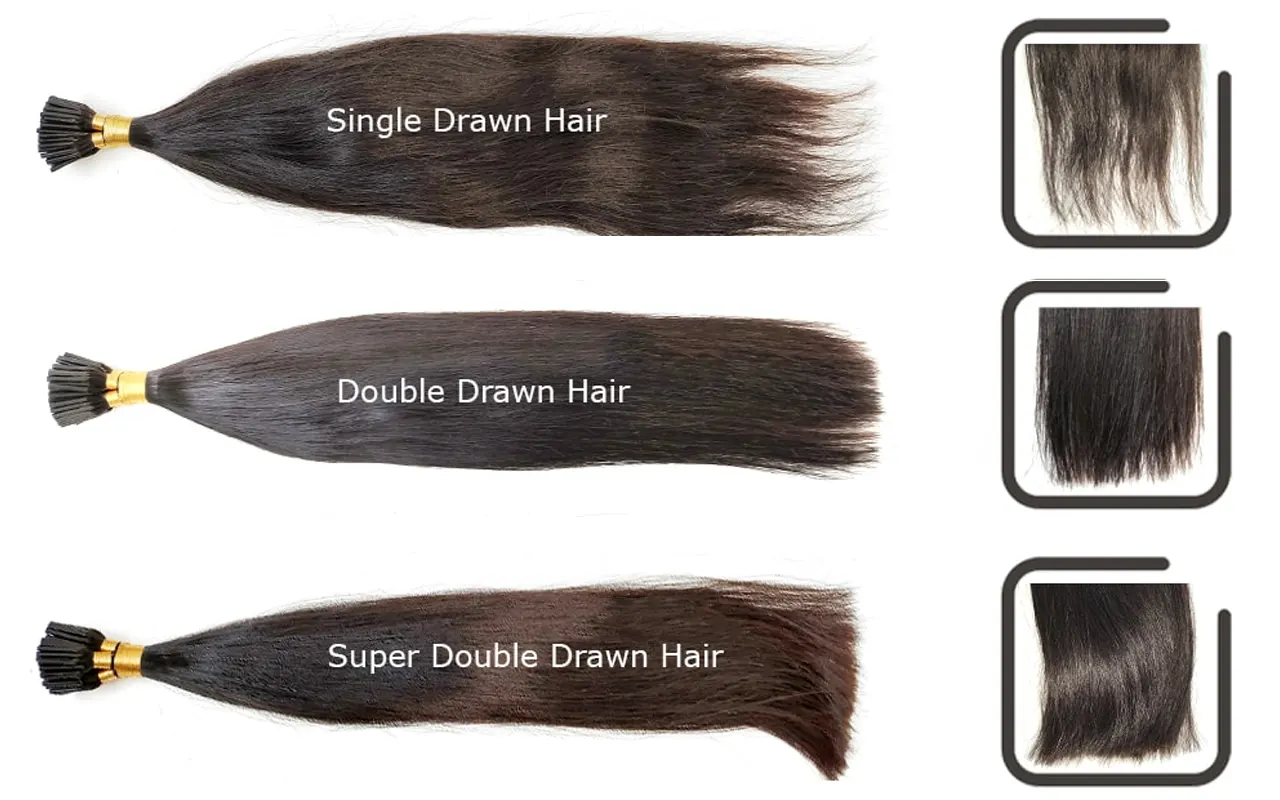  difference between Single drawn and double drawn hair