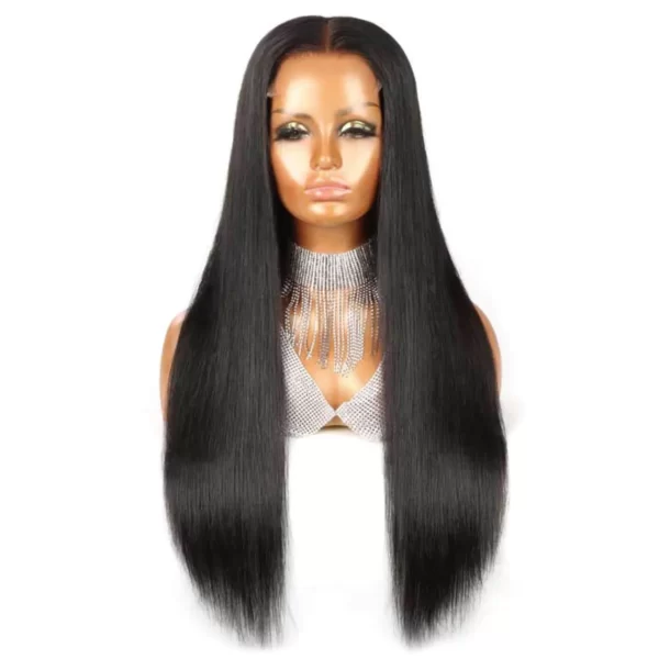 wholesale-5x5-black-hair-glueless-hd-lace-front-wigs-straight-front-view