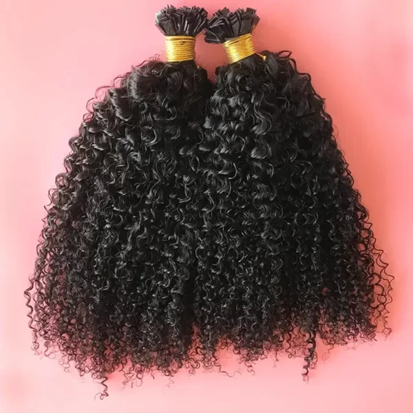 Curly flat tip hair extensions