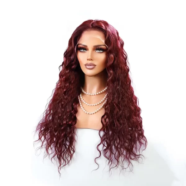 Wholesale 13x4 lace frontal 99j burgundy wigs.