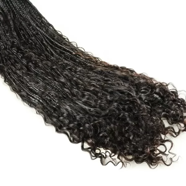 Human hair curls boho knotless crochet box braids product end detail