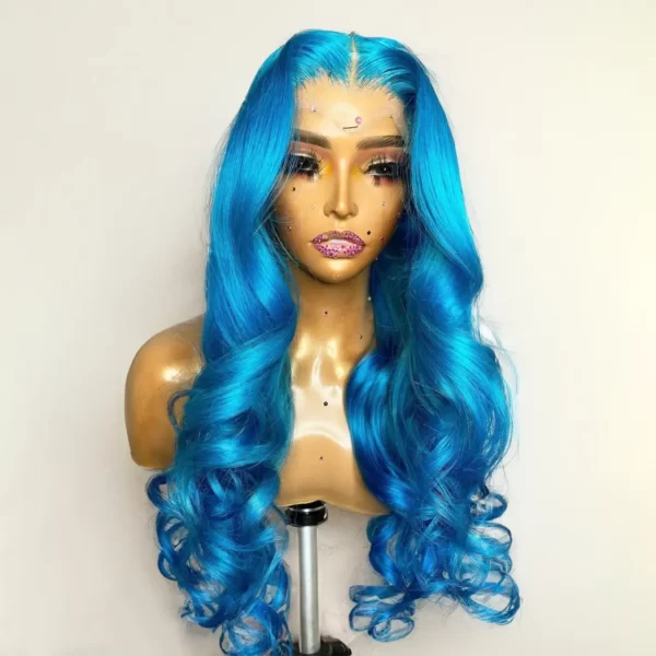 We provide customers with customized body wave blue wig.