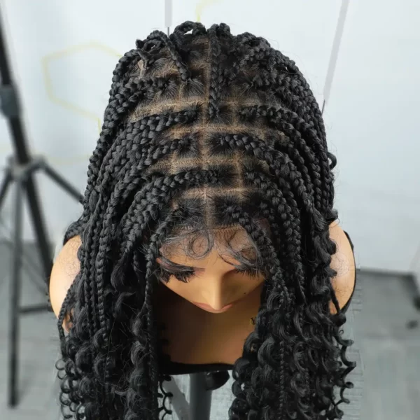 knotless box braids wigs top view